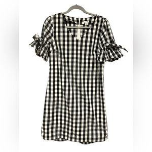 J. Crew Black and White Checkered Mini Dress